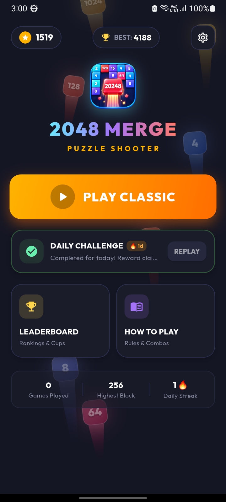 Main Menu Screen